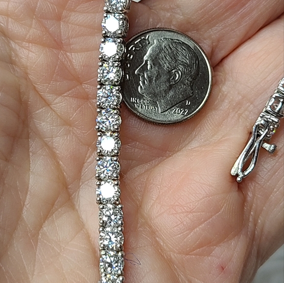Moissanite Tennis Bracelet 10.75 ctw. Certified - Picture 9 of 15